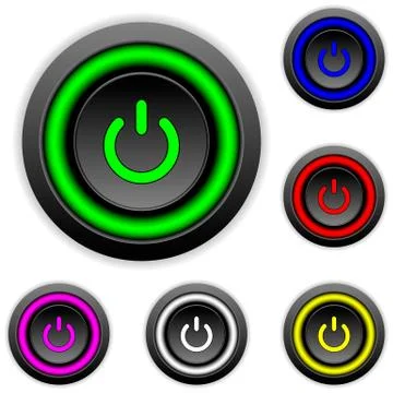 Power buttons set Illustrazione stock