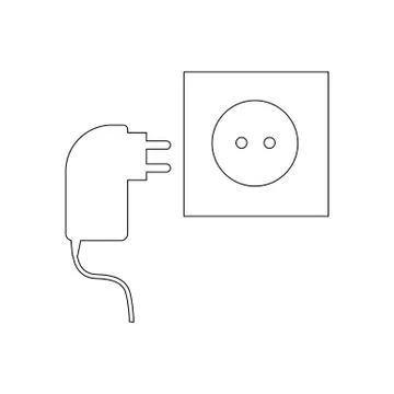 Power cable and power socket Stock Illustration