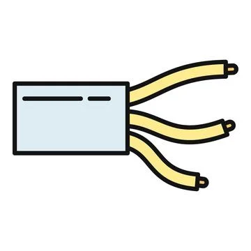Power cable connecting wires vector flat icon design Illustrazione stock