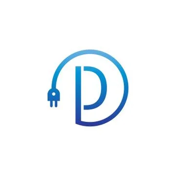 Power cable forming letter D logo Ilustración de archivo