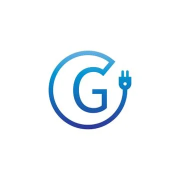 Power cable forming letter G logo Ilustração Stock