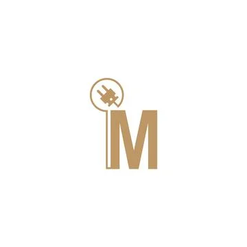Power cable forming letter M logo icon template Ilustração Stock