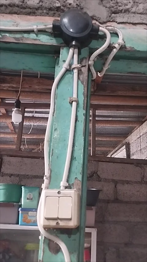 This power cable is irregular Stock Footage 293056997