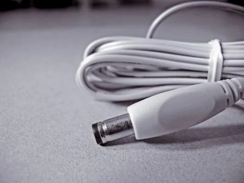Power cable of mains adapter Stock Photos