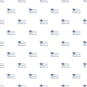 Power cable plug continuous seamless pattern repeating design Stock Illustration