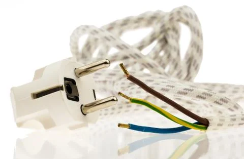 A power cable with plug Stock Photos