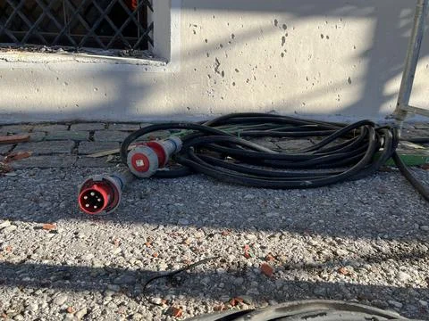 Power cable with safety plug Stockfoto's