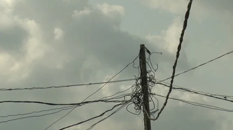 Power cables with colds scuttling behind Stock Footage 38476722
