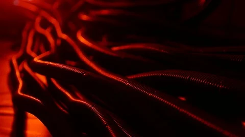 Power cables in the corrugation at data center Stock-Footage 96202099