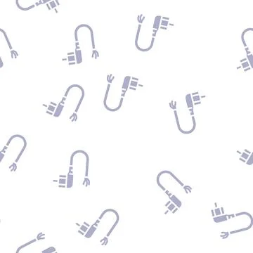Power cables glyph vector seamless pattern Stock Illustration