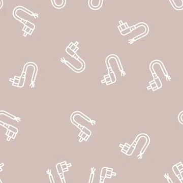 Power cables line vector seamless pattern Illustrazione stock