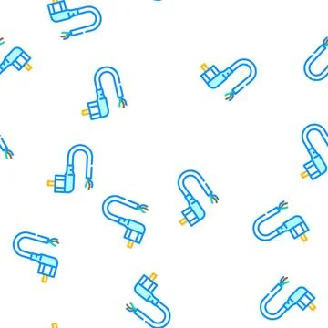 Power cables vector seamless pattern Illustrazione stock
