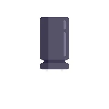 Power capacitor icon flat vector. Component resistor Stock Illustration