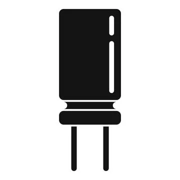 Power capacitor icon simple . Component resistor Stock Illustration