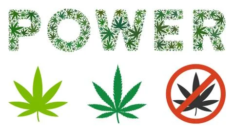 Power Caption Mosaic of Marijuana Illustrazione stock