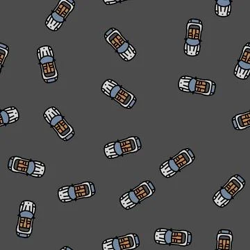 Power car top view vector seamless pattern イラスト素材