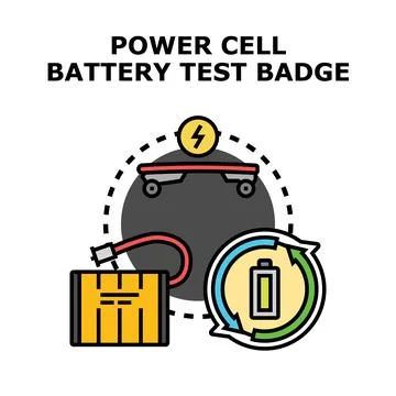 Power cell battery test and electric vehicle concept Stock Illustration