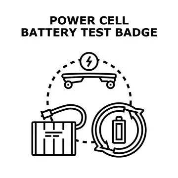 Power cell battery test and electric vehicle concept Stock Illustration
