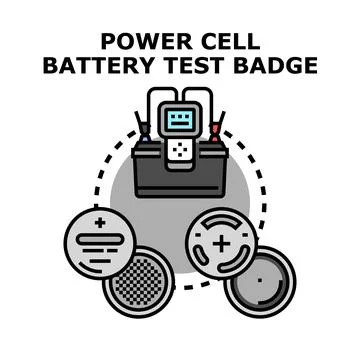 Power cell battery testing and diagnostics concept Illustrazione stock