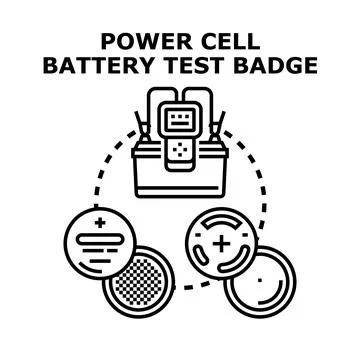 Power cell battery testing and diagnostics concept Stock Illustration
