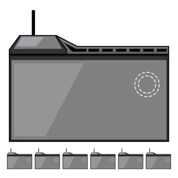 Power charging mouse pad wireless cartoon vector graphic Stock Illustration
