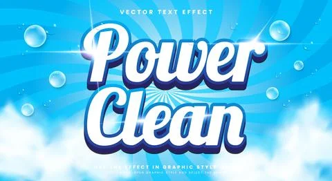Power Clean editable text effect Illustrazione stock