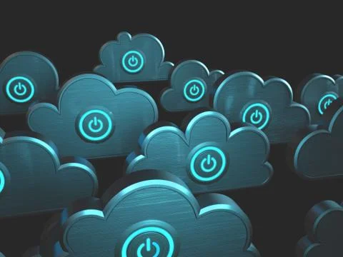 Power Cloud Computing Stock Illustration