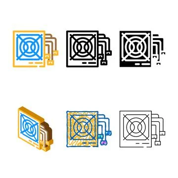 Power concepts supply computer color icon vector Stock Illustration