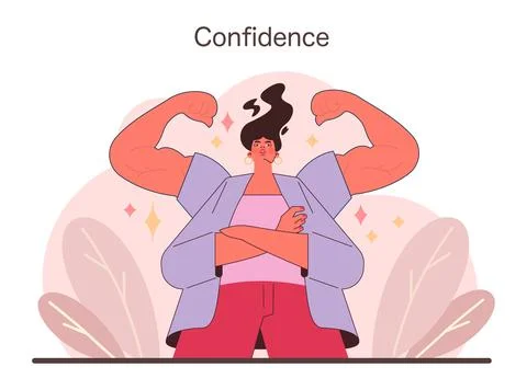 Power of Confidence illustration. Flat vector illustration Stock Illustration