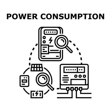 Power consumption analyzing and energy accounting concept Stock Illustration