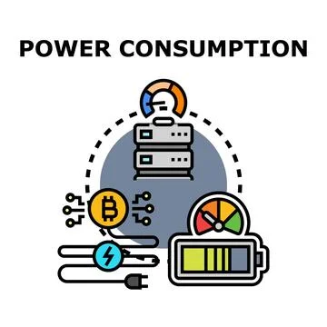 Power consumption and energy usage concept Ilustração Stock
