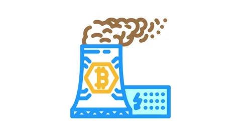 Power consumption cryptocurrency mining color icon animation Vídeo Stock 327261112