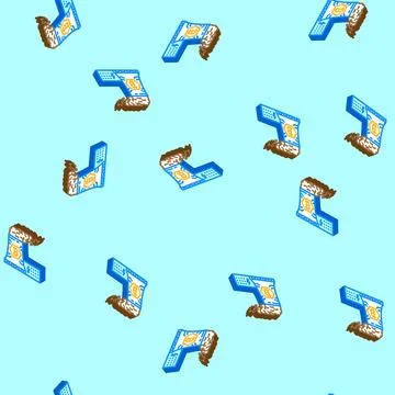 Power consumption cryptocurrency mining isometric icon seamless pattern Stock Illustration