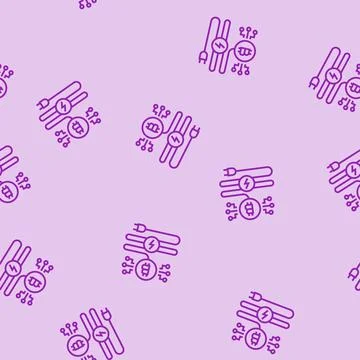 Power consumption cryptocurrency mining line seamless pattern Illustrazione stock