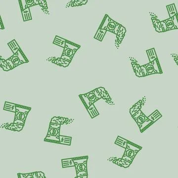 Power consumption cryptocurrency mining line vector seamless pattern Stock Illustration