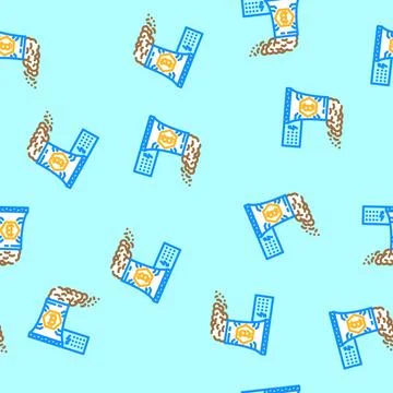 Power consumption cryptocurrency mining vector seamless pattern 스톡 일러스트