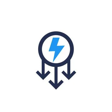 Power consumption decrease icon, vector Stock Illustration