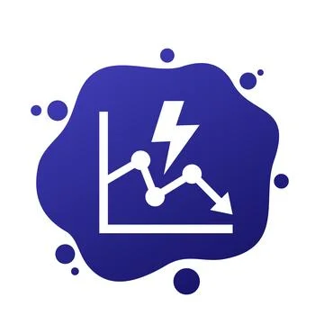 Power consumption decrease, reduction icon, vector 库存插图