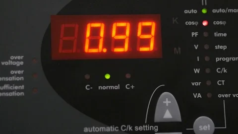Power consumption measuring on red display digital device Stock Footage 88408874