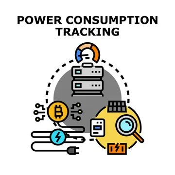 Power consumption tracking and smart energy management Stock Illustration