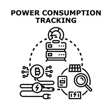 Power consumption tracking and smart energy management Stock Illustration