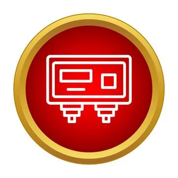 Power control unit device red circle icon Stock Illustration