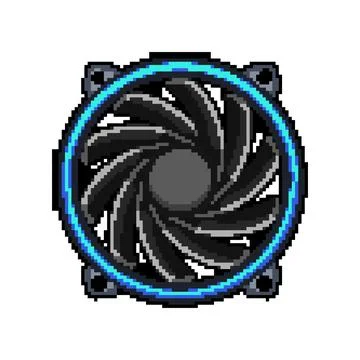 Power cooling fan pc pixel art vector illustration Illustrazione stock