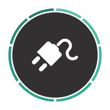 Power cord computer symbol 스톡 일러스트
