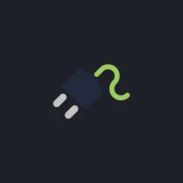 Power cord computer symbol Stock Illustration