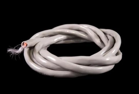 Power cure cable on a black background Stock Photos