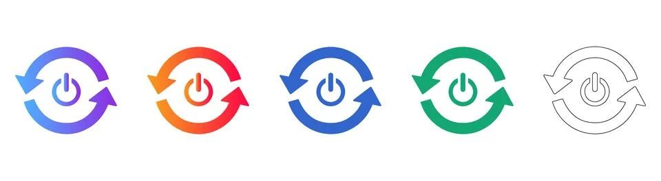 Power Cycle Refresh Icons イラスト素材