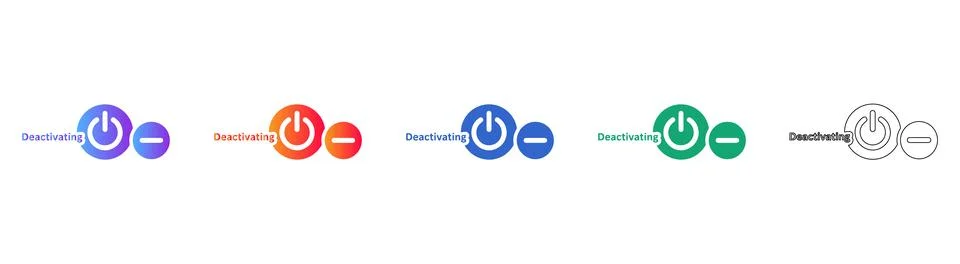 Power Deactivation Icon Set for UI Design イラスト素材