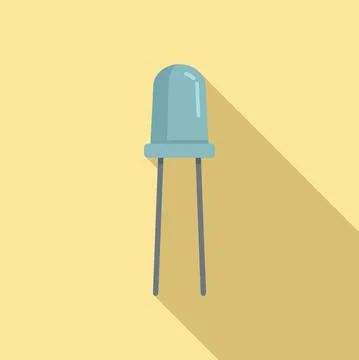 Power diode icon flat vector. Led light Stock Illustration