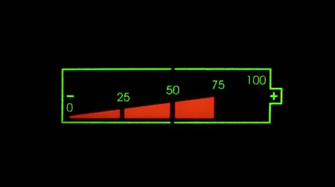 Power Display Element - Bright Color LCD Battery Charge Stock Footage 44185554